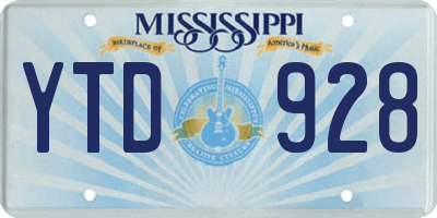 MS license plate YTD928