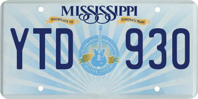 MS license plate YTD930