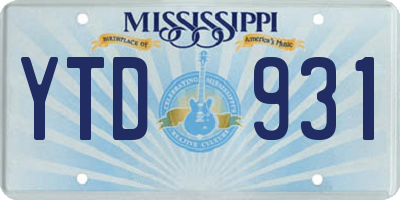 MS license plate YTD931