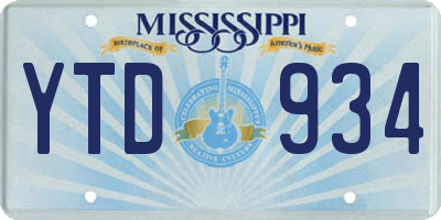 MS license plate YTD934