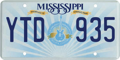 MS license plate YTD935