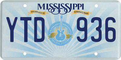 MS license plate YTD936