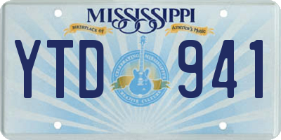 MS license plate YTD941