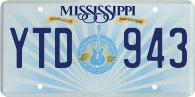 MS license plate YTD943