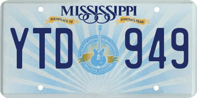 MS license plate YTD949