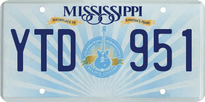 MS license plate YTD951