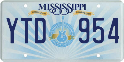 MS license plate YTD954