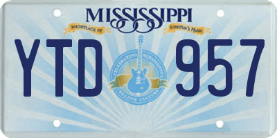 MS license plate YTD957