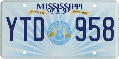 MS license plate YTD958