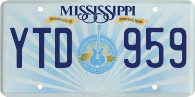 MS license plate YTD959
