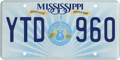 MS license plate YTD960