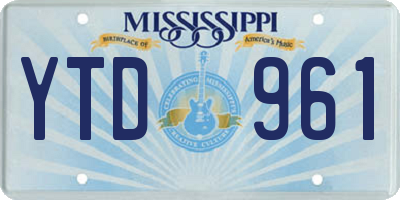 MS license plate YTD961