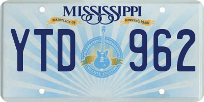 MS license plate YTD962
