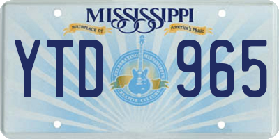 MS license plate YTD965
