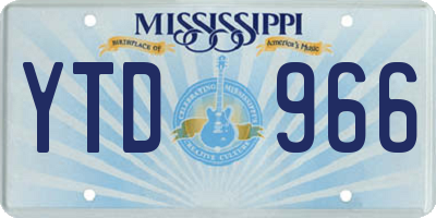 MS license plate YTD966