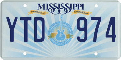 MS license plate YTD974