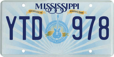 MS license plate YTD978