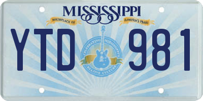 MS license plate YTD981