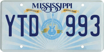 MS license plate YTD993