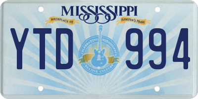 MS license plate YTD994