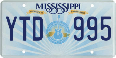 MS license plate YTD995