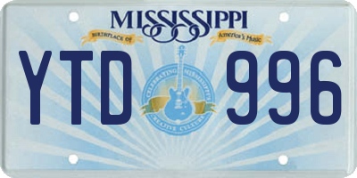 MS license plate YTD996