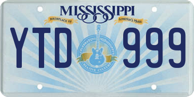 MS license plate YTD999