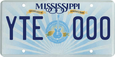 MS license plate YTE000
