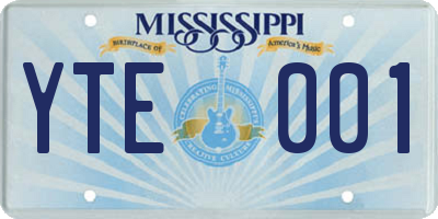 MS license plate YTE001