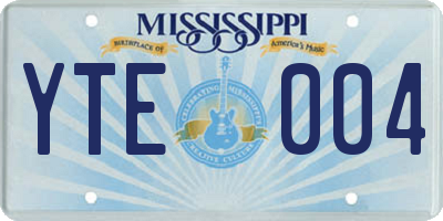 MS license plate YTE004