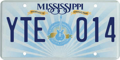 MS license plate YTE014