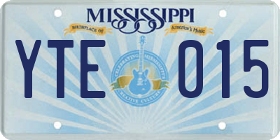MS license plate YTE015