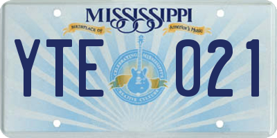 MS license plate YTE021