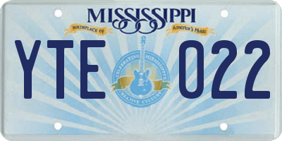 MS license plate YTE022