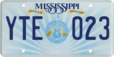 MS license plate YTE023