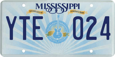MS license plate YTE024