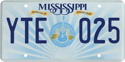 MS license plate YTE025