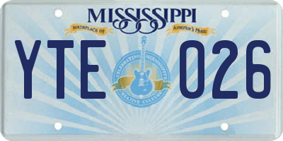 MS license plate YTE026