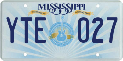 MS license plate YTE027