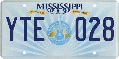MS license plate YTE028