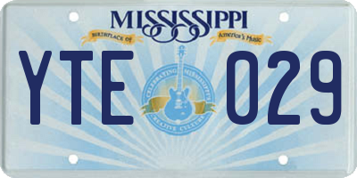 MS license plate YTE029
