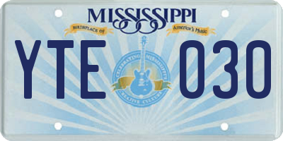 MS license plate YTE030