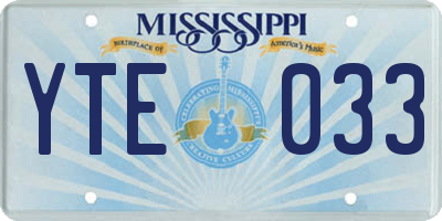MS license plate YTE033