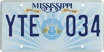 MS license plate YTE034