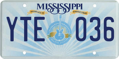 MS license plate YTE036