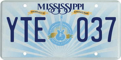 MS license plate YTE037