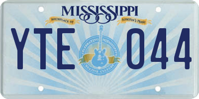 MS license plate YTE044