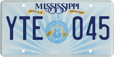 MS license plate YTE045