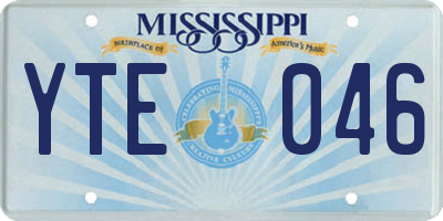 MS license plate YTE046