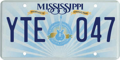MS license plate YTE047